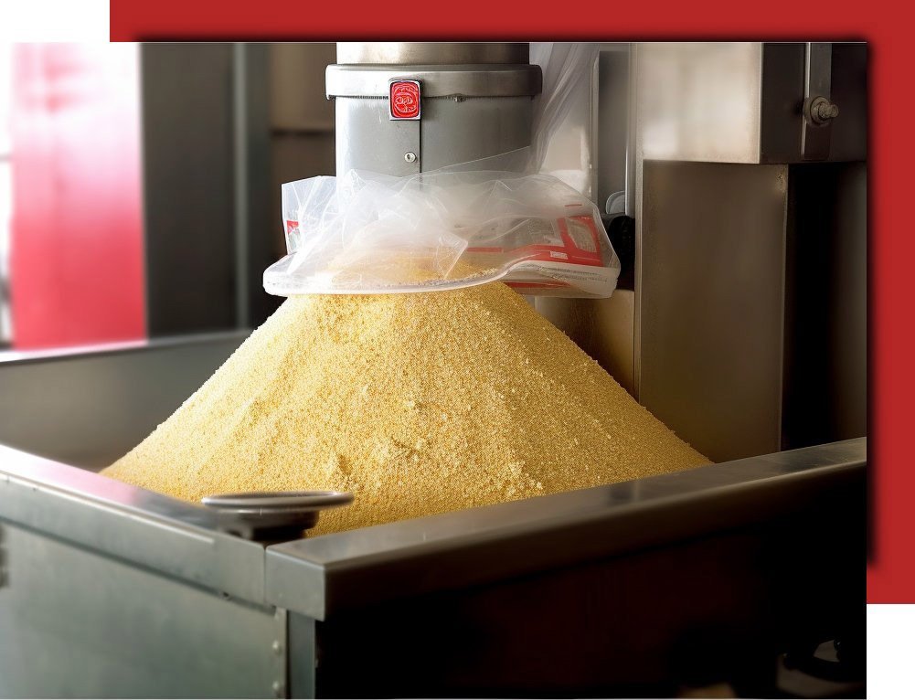 MgO powder being processed in a manufacturing facility, showcasing high-purity magnesium oxide production for industrial applications