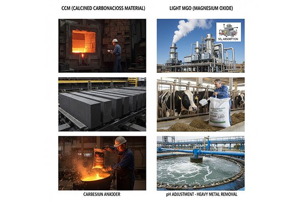 Side-by-side examples of applications for CCM and Light MgO